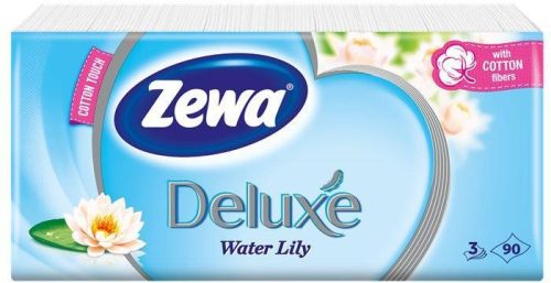 Papírzsebkendő Zewa Deluxe 3 Rétegű 90Db-Os Sensitive/Watter Lily