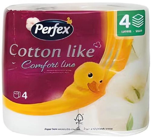 Toalettpapír Perfex Cotton Comfort Line 3 Rétegű 4 Tekercses