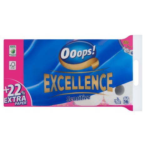 Toalettpapír Ooops! Excellence 3 Rétegű 16 Tekercs