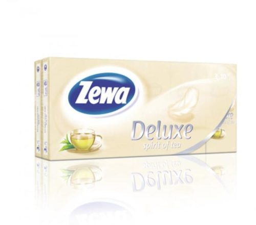 Papírzsebkendő Zewa Deluxe Spirit Of Tea 3 Rétegű 10X10 Darabos