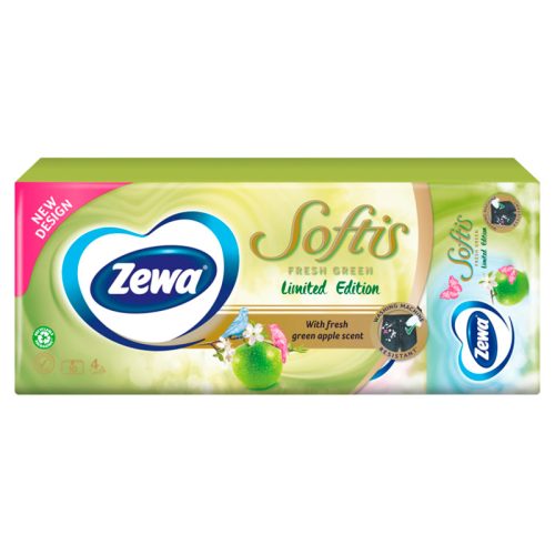 Papírzsebkendő Zewa Softis Fresh Green 4 Rétegű 10X9 Darabos