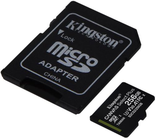 Kingston 256Gb Sd Micro Canvas Select Plus (Sdxc Class 10 A1) (Sdcs2/256Gb) Memória Kártya Adapterrel