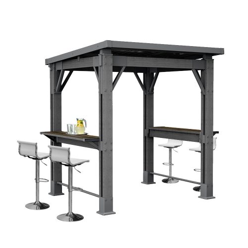 Kerti grill pavilon, pulttal, tetővel
