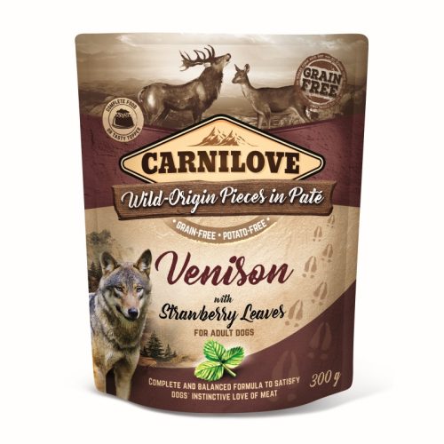 Carnilove Dog Tasakos Paté Venison With Strawberry Leaves - Szarvas Eperlevéllel 300G Hu