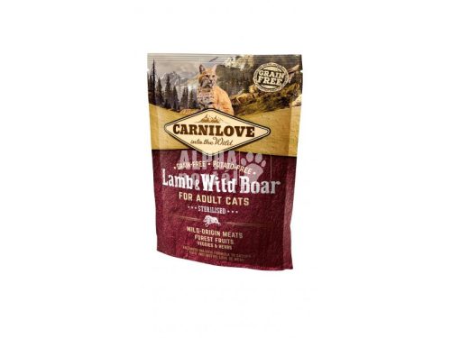 Carnilove Cat Adult Lamb&Wild Boar – Bárány&Vaddisznó - Sterilised 400G