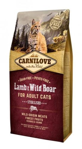 Carnilove Cat Adult Lamb & Wild Boar Sterilised- Bárány & Vaddisznó Hússal 6Kg