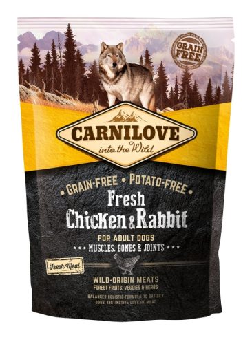 Carnilove Fresh Adult Dog Chicken & Rabbit Muscles, Bones & Joints- Csirke És Nyúl Hússal 1,5Kg