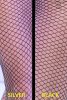 CR 4309 O/S 2 pairs 2 colors Black and Black/Silver(Lurex) small hole Fishnet Pantyhouse 1 Pair standard black color 1 Pair black/silver Lurex