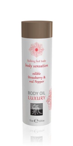 Luxury body oil edible  - Strawberry & Red Pepper 75ml