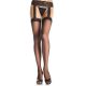 721767 SHEER THI-HI W/LACE GARTER BELT O/S BLK