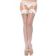 721912 SHEER THIGH HI LACE TOP W/ SATIN BOW O/S WHT