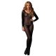 728297 Sheer Long Sleeves Bodystocking O/S Black