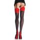 Contrast Top Thigh High Black/Red O/S