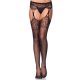 Tear drop garterbelt stockings black O/S