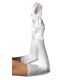 Extra Long Satin Gloves, white, O/S