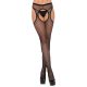 Fishnet suspender hose, black, O/S