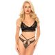 Lace bralette and thong, black, S/M