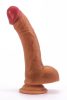 Dual-Layered Silicone 8 inch Dildo Brown