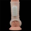 Vibrating Silk Knights Ring with Scrotum Sleeve (White) III