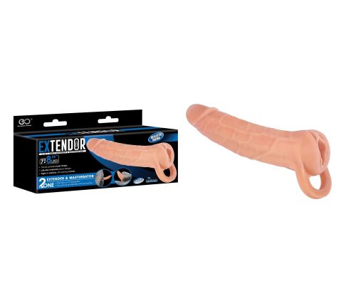 EXTENDOR 8" TPR 2 IN 1 EXTENDER & MASTURBATOR