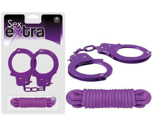 SEX EXTRA - METAL CUFFS & LOVE ROPE PURPLE