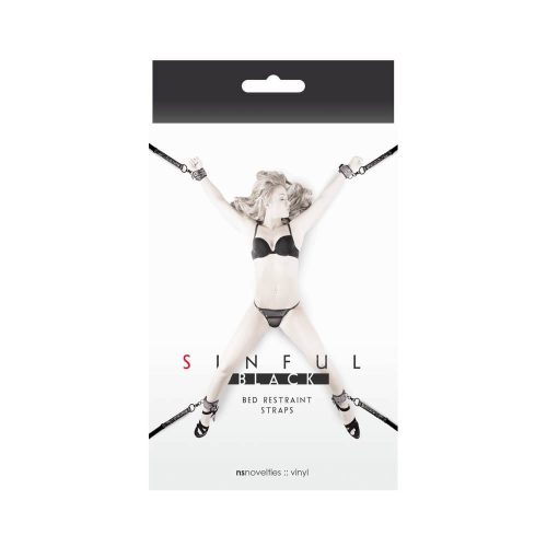 Sinful Black Bed Restraint Straps