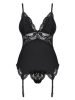 810-COR-1 corset & thong black  S/M