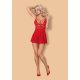 838-BAB-3 babydoll & thong red  S/M