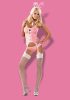 Bunny suit 4 pcs costume pink  S/M