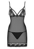 Wonderia chemise & thong black  S/M