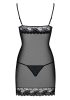 Wonderia chemise & thong black  S/M