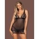 Firella chemise & thong black  S/M