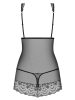 Firella chemise & thong black  S/M