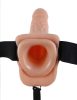 9" Hollow Strap-On with Balls  Light/Black