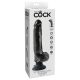 9" Vibrating Cock with Balls  Black