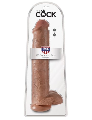 15" Cock with Balls  Tan