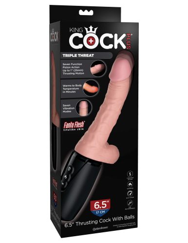 6.5" Thrusting Cock with Balls - Triple Threat Light