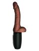 7.5" Thrusting Cock with Balls Brown