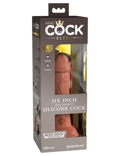 6" Dual Density Silicone Cock  Tan