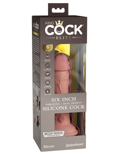 6" Dual Density Vibrating Silicone Cock  Light