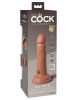 6" Dual Density Vibrating Silicone Cock  Tan