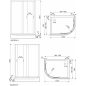 Madera 100x80 íves zuhanykabin zuhanytálcával jobbos