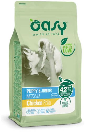 Oasy Dog Lifestage Puppy&Junior Medium 12Kg