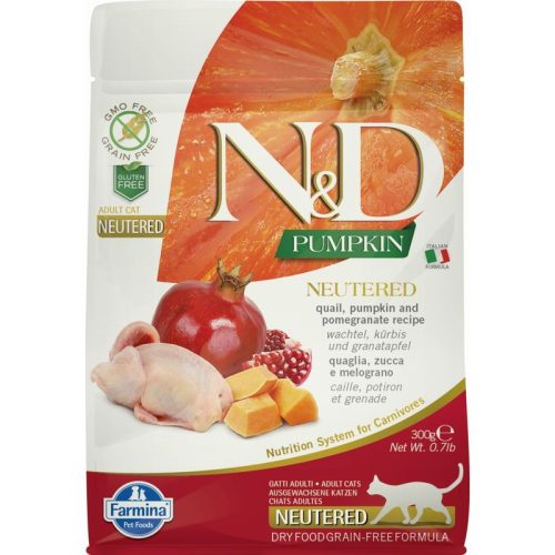 N&D Cat Grain Free Pumpkin Fürj Ivatalanított 300G