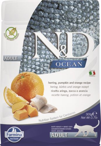 N&D Cat Ocean Hering, Sütőtök, Narancs Adult 300G