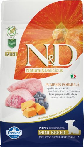 N&D Dog Grain Free Bárány&Áfonya Sütőtökkel Puppy Mini 800G