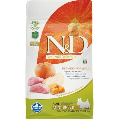 N&D Dog Grain Free Vaddisznó&Alma Sütőtökkel Adult Mini 800G