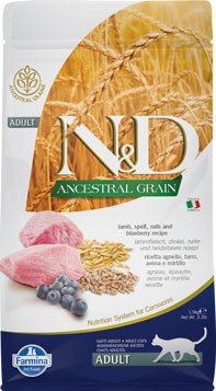 N&D Cat Ancestral Grain Bárány, Tönköly, Zab&Áfonya Adult 1,5Kg