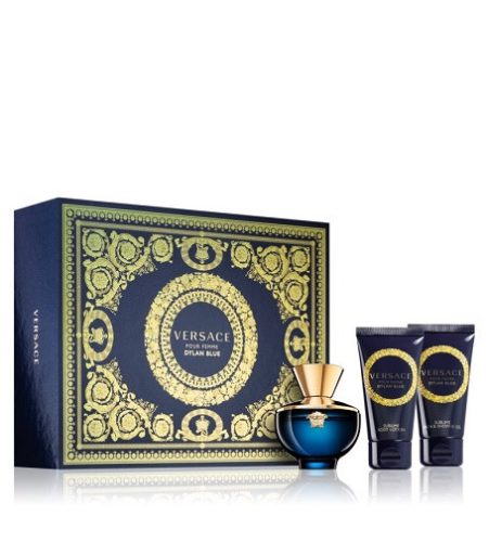 Versace Dylan Blue Pour Femme eau de parfum for women 50 ml + testápoló 50 ml + tusfürdő 50 ml ajándék szett