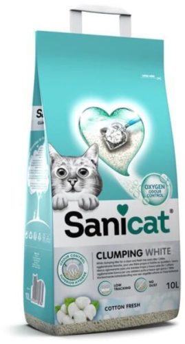 Sanicat Macskaalom Clumping White Cotton Fresh Csomós. Fehér Bentonit 10L